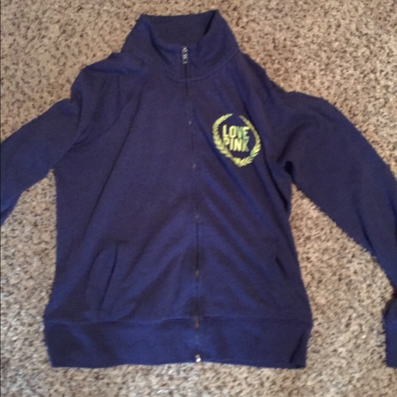 Blue and neon green zip up