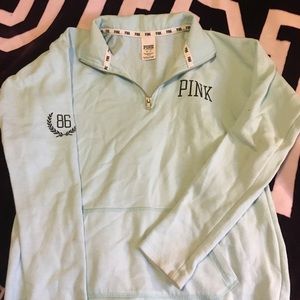 Mint color VS Pink half zip XS