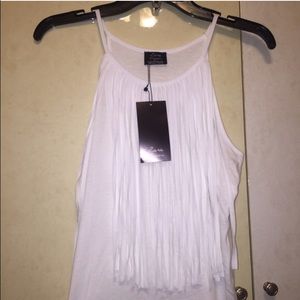 Zara white fringe top