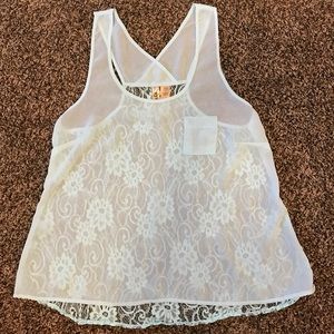 Sheer tank top/swimsuit coverup