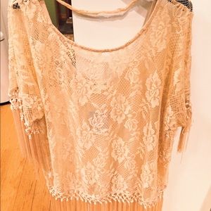 Beige crocheted top