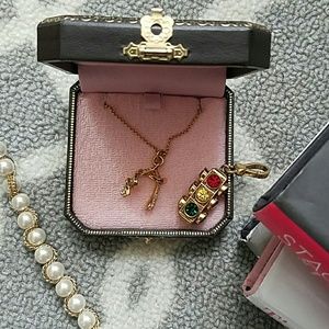 Juicy wishbone necklace and stoplight charm