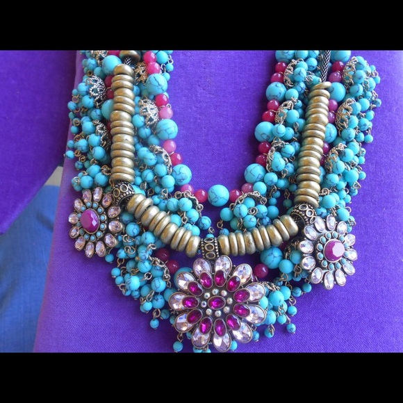 Betsey Johnson Boho Turquoise Bead Medallion