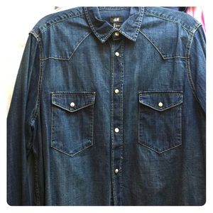 Denim button down