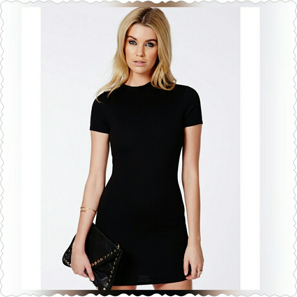 Black ribbed dress