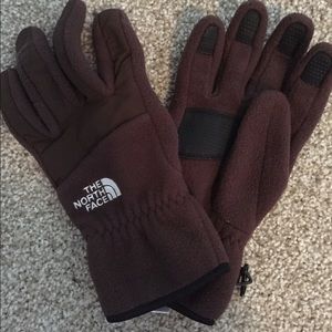 Brown North Face gloves