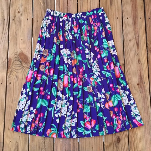 Vintage Royal Purple Pleated Accordion Skirt