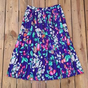 Vintage Royal Purple Pleated Accordion Skirt