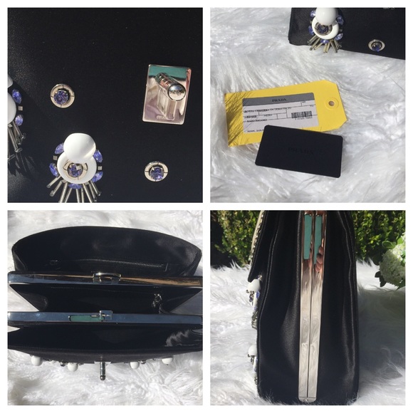 NWT PRADA BLACK SATIN BAG - Picture 2 of 5