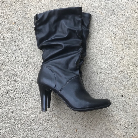 Mid Calf Heeled Boots