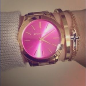 MICHAEL KORS Gold-Pink Face Watch