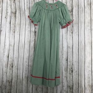 Candy cane smocked Christmas dress. Size 4.