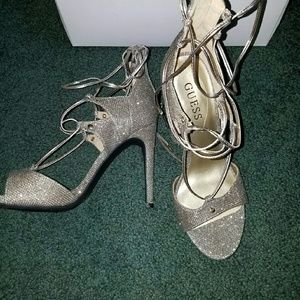 Women's Guess Gold Strappy Heels 9M