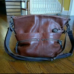 The sak brown leather handbag shoulder bag