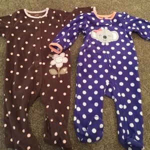 Fleece footed pajamas bundle of 2