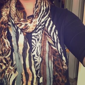 Mixed print scarf