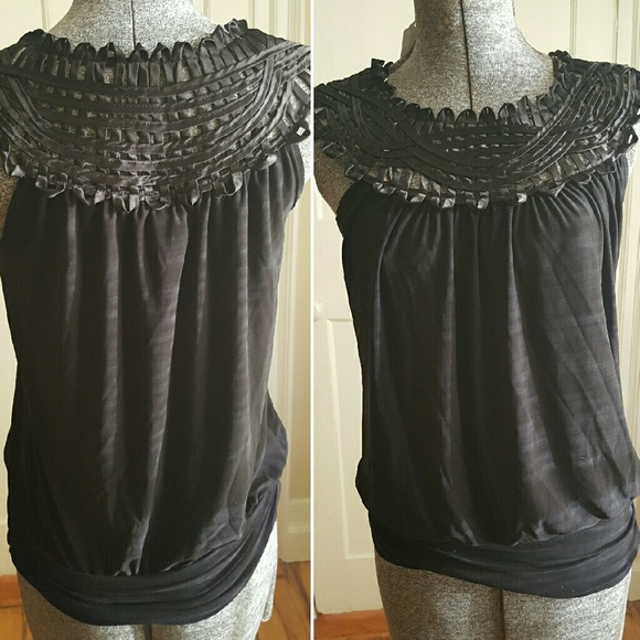 Black Sleeveless Dress Shirt
