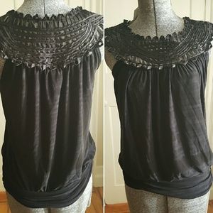 Black Sleeveless Dress Shirt