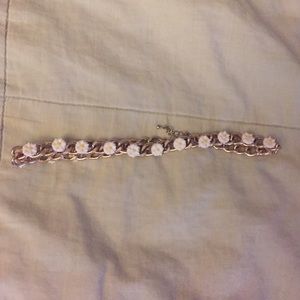 Forever 21 gold choker with white flowers
