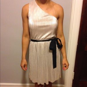 Express Metallic One-Shoulder Dress