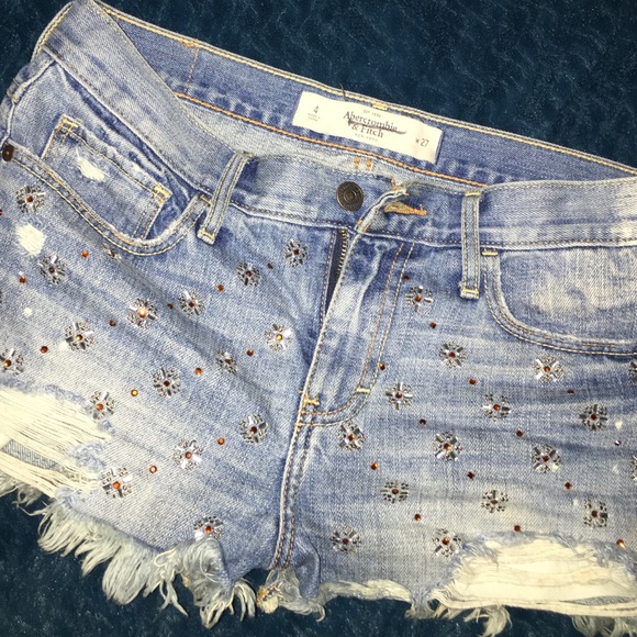 A&F beaded denim shorts