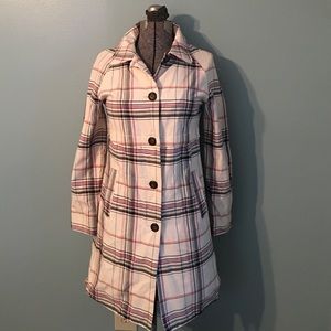 Plaid trench coat