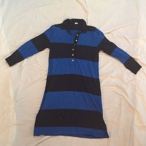 3/4 sleeve, mini Polo-style shift dress