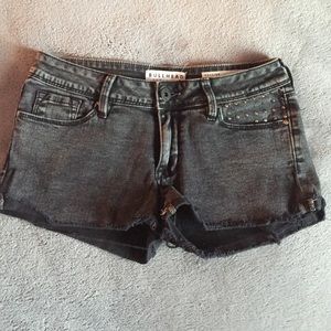 Faded Black PacSun distressed roll up jean shorts