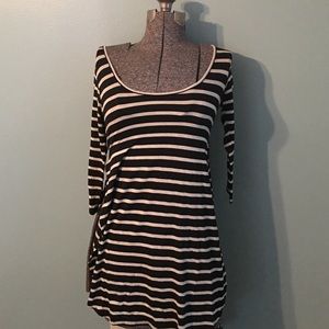 Black and white split side tunic