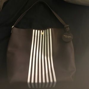 Leather brown and black Henri bendel hobo