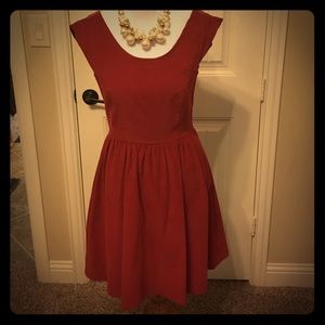 Red vintage-style Corduroy dress