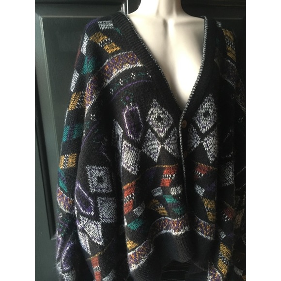 oversized patterned cardigan