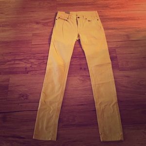 Mustard yellow straight leg jeans