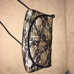 Black/Gold Lace Clutch