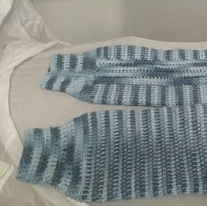 Blue Crocheted Leg Warmers