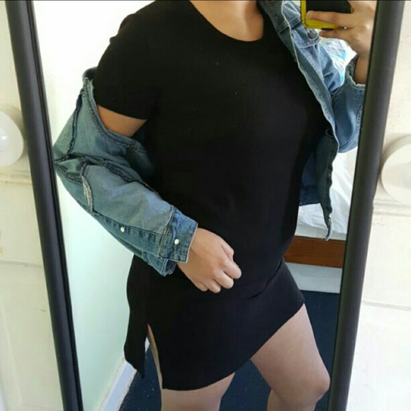 Black Hacci T-Shirt Dress - Picture 3 of 3