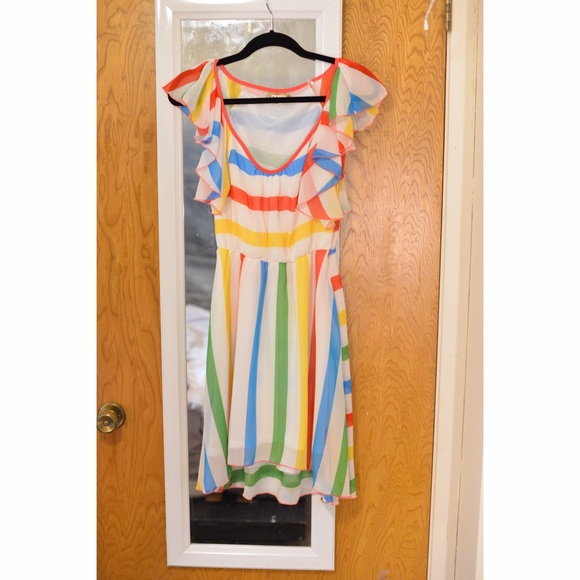 rainbow striped dress