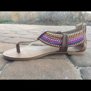Candie's Brown and Mulitcolor Sandal