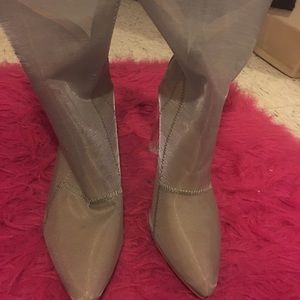 Mesh clear heeled boots