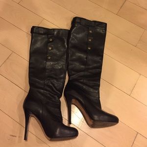 Black Leather Steven by Steve Madden size 6 1/2