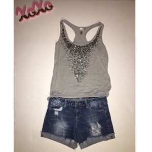 FREE!! Grey sequin racerback tank.