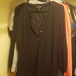 Sheer navy blue xl blouse