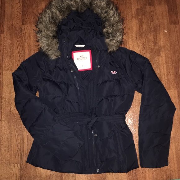 Hollister navy heavy winter coat