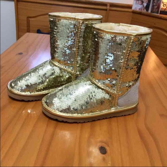 Gold boots.