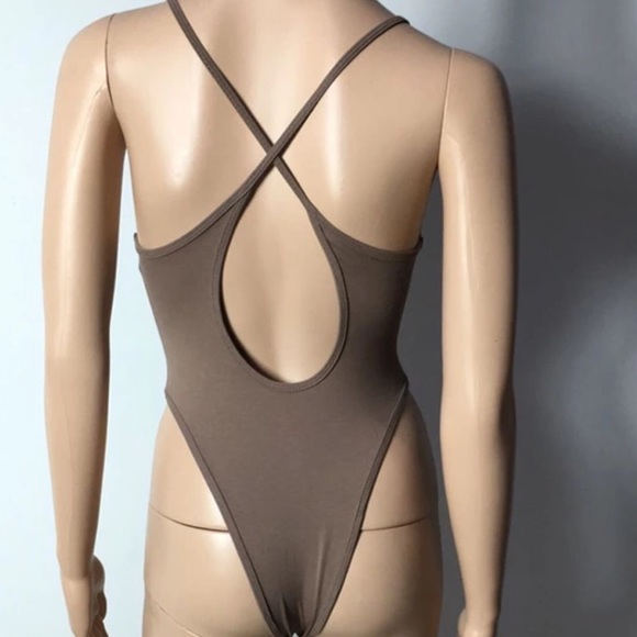 Khaki V-Neck Body Suit - Picture 2 of 4