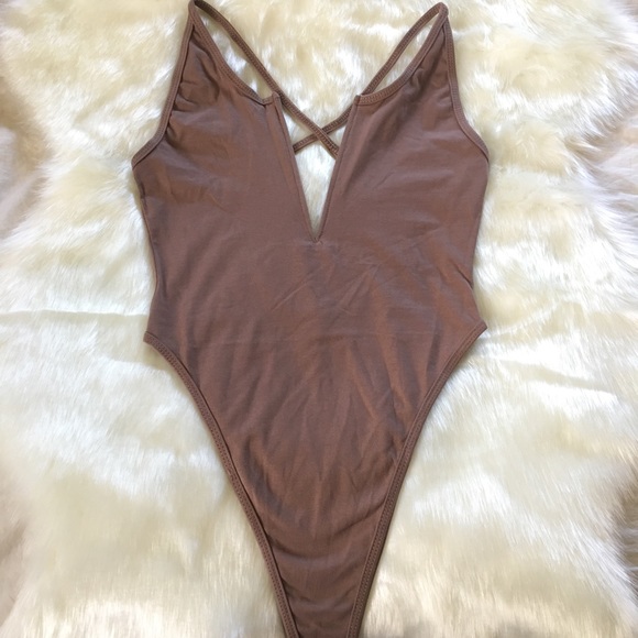 Khaki V-Neck Body Suit - Picture 3 of 4