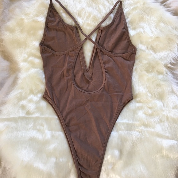 Khaki V-Neck Body Suit - Picture 4 of 4