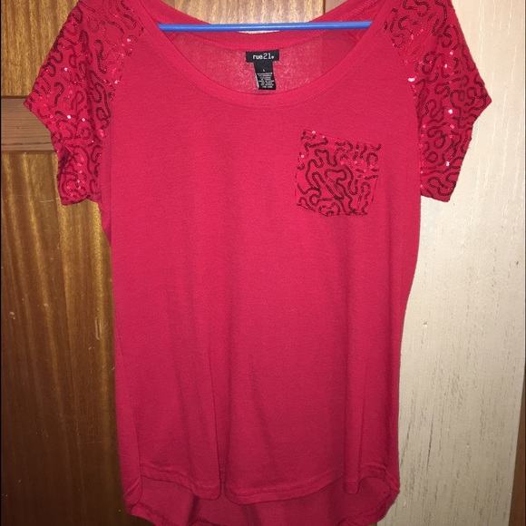 Rue 21 red sequin top.