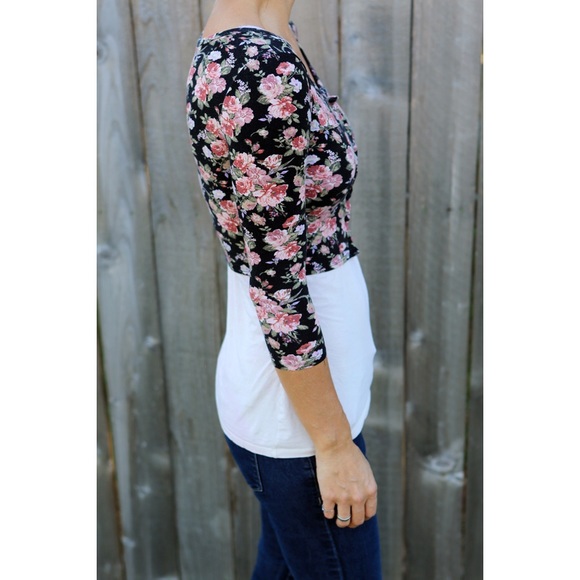 Pins & Needles floral button down crop top SMALL - Picture 3 of 5