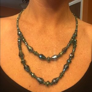 Teal beaded necklace